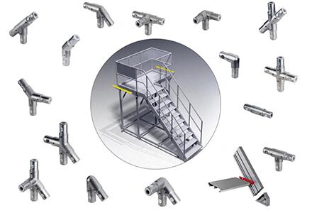 ITAS – 用于工业楼梯、栏杆和工作平台的管连接器